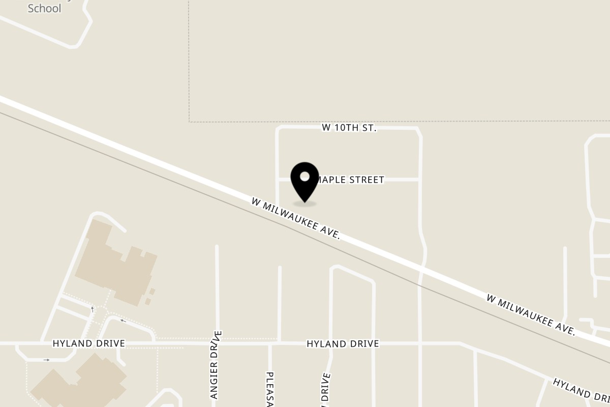 Map showing the location of Smokin' Hereford BBQ on 1605 W Milwaukee Ave in Storm Lake